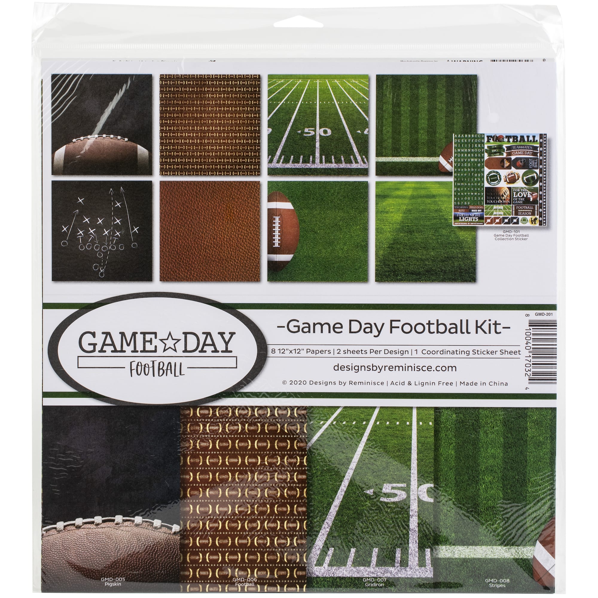 Reminisce Collection Kit 12"X12"-Game Day Football